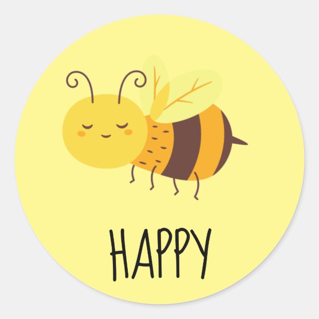 Rond Joli Sticker Inspirationnel Abeille (Devant)