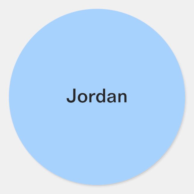 Rond Jordan Light Blue Kids Nom Sticker Personnalisé (Devant)