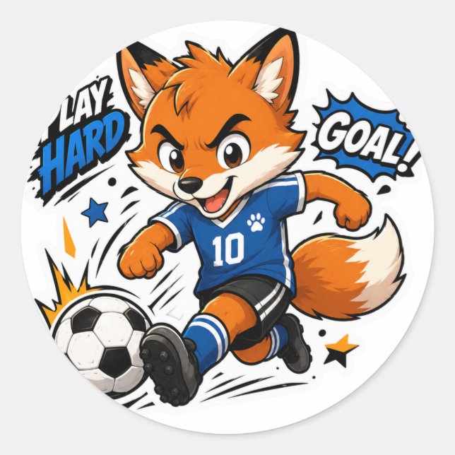ROND JOUEZ DUR OBJECTIF FOOTBALL STICKER (Devant)