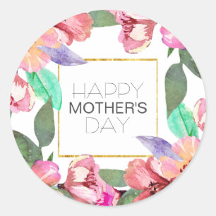 Rond Jour des mères floral élégant Sticker