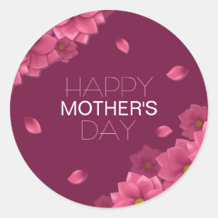 Rond Jour des mères florales élégantes   Sticker