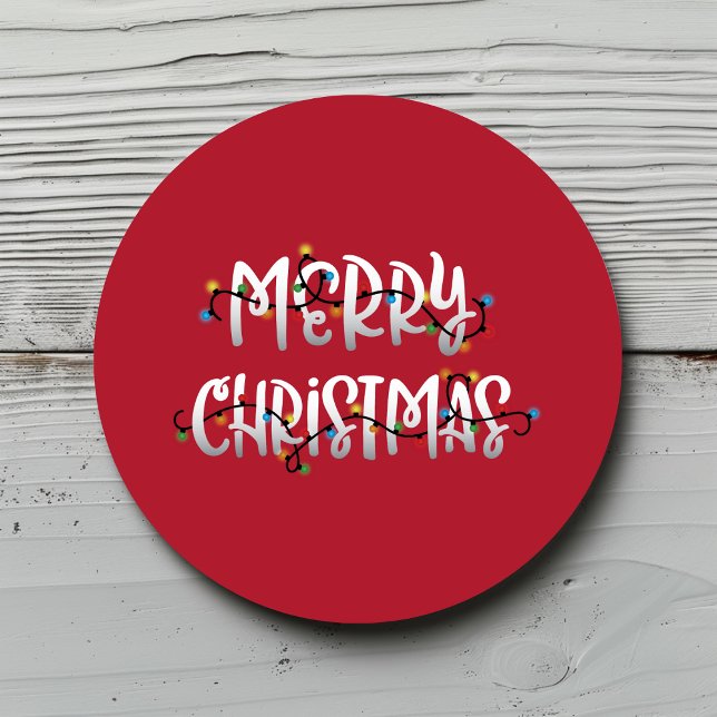 Rond Joy Christmas Lights Sticker Enveloppe de Vacances (Créateur téléchargé)