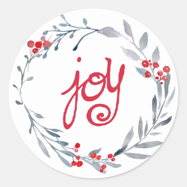 Rond Joy script bleu wreath Sticker (Devant)