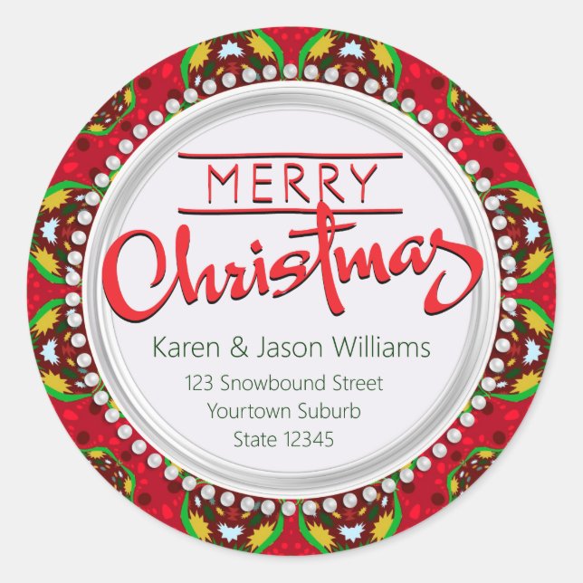 Rond Joy Sticker couleur africaine de Noël (Devant)