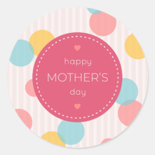 Rond Joyeuse fête des mères Pois  Sticker