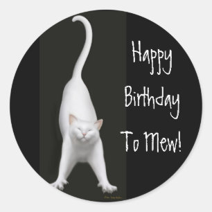 Rond Joyeux Anniversaire à Mew Cat Sticker