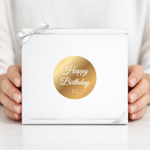 Rond Joyeux Anniversaire Personnalisé Initiales Sticker