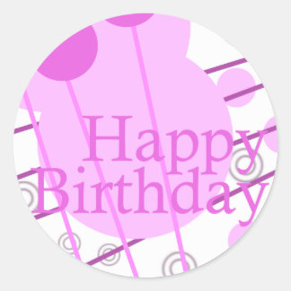 Rond Joyeux Anniversaire rose Sticker