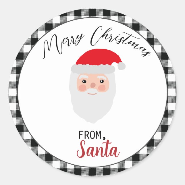 Rond Joyeux Noël de Père Noël Sticker (Devant)