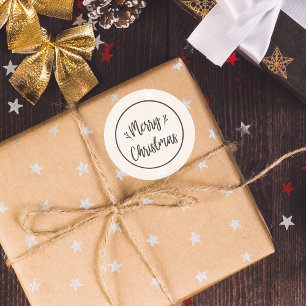 Rond Joyeux Noël moderne Sticker noir et blanc