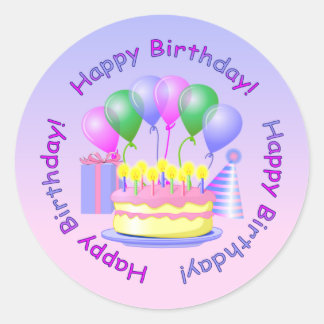 Rond Joyeux Sticker d'anniversaire