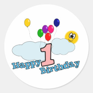 Rond Joyeux Sticker d'anniversaire