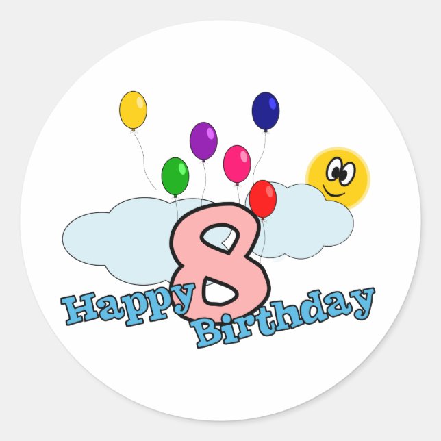 Rond Joyeux Sticker d'anniversaire (Devant)