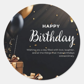Rond Joyeux Sticker d'anniversaire
