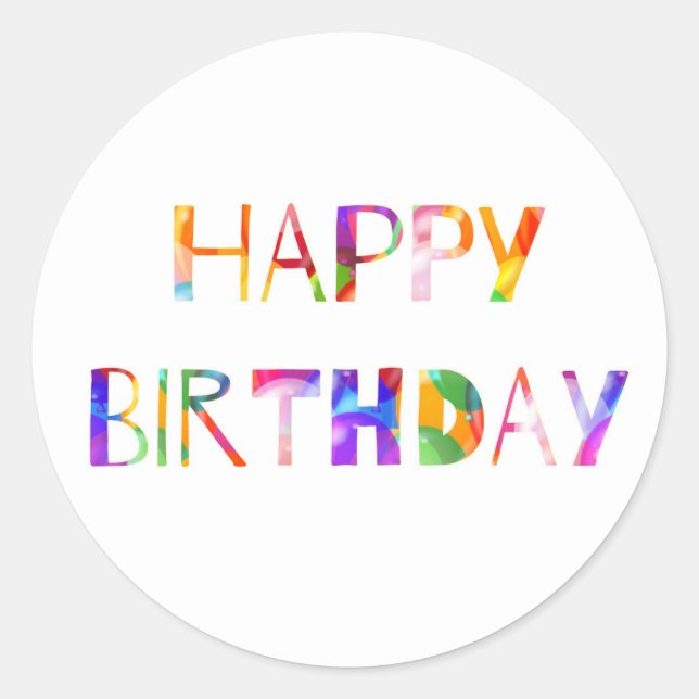 Rond Joyeux Sticker d'anniversaire (Devant)