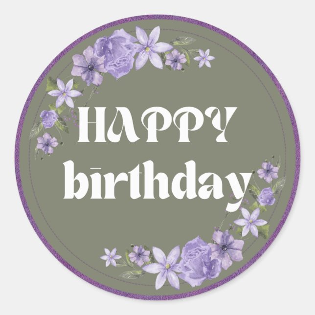 Rond Joyeux Sticker d'anniversaire (Devant)
