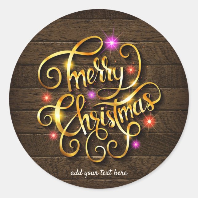Rond Joyeux Sticker de Noël et Bonne Année (Devant)