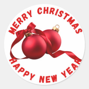 Rond Joyeux Sticker de Noël et Bonne Année