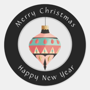 Rond Joyeux Sticker de Noël et Bonne Année