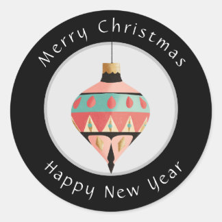 Rond Joyeux Sticker de Noël et Bonne Année