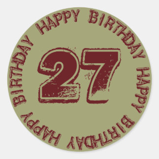 Rond Joyeux Sticker Modèle d'âge d'anniversaire pour lu