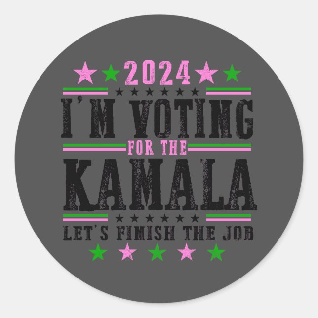 Rond Kamala noir pour Sticker de campagne 2024 (Devant)