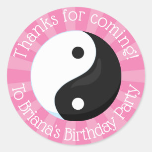 Rond Karate Party Favoriser Sticker pour une fille