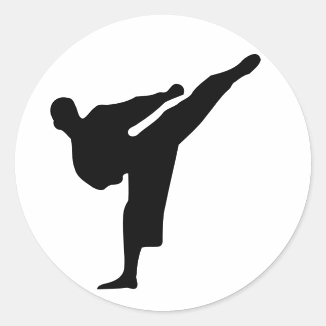 Rond Karate / Taekwondo Kick Sticker (Devant)