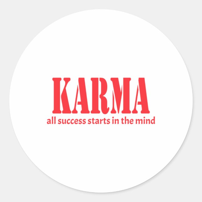 Rond Karma Tout Succès Commence Dans L'Esprit Sticker (Devant)