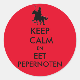 Rond Keep Calm et Eet Pepernoot Sticker