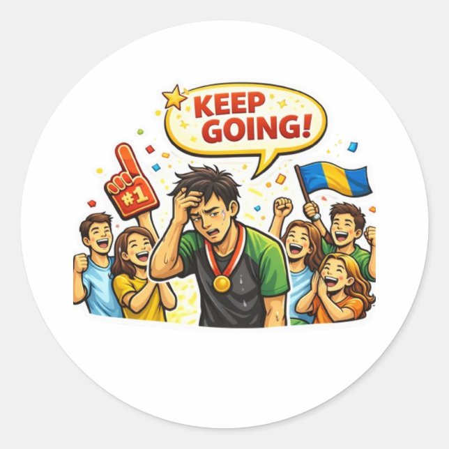 Rond Keep Going Motivational Sticker (Devant)