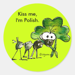 Rond Kiss Me Je suis Polonais Sticker Shamrock