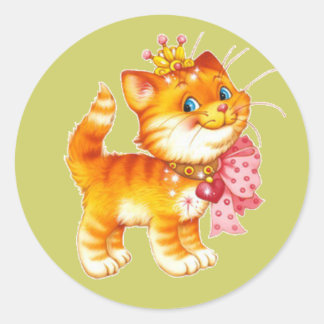 Rond Kitten rouge avec sticker à couronne