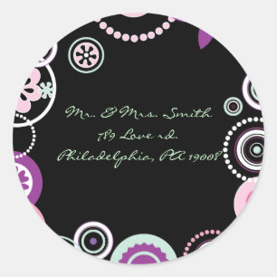 Rond KRAZY POLKA DOT Astract Mariage Répondre Sticker j