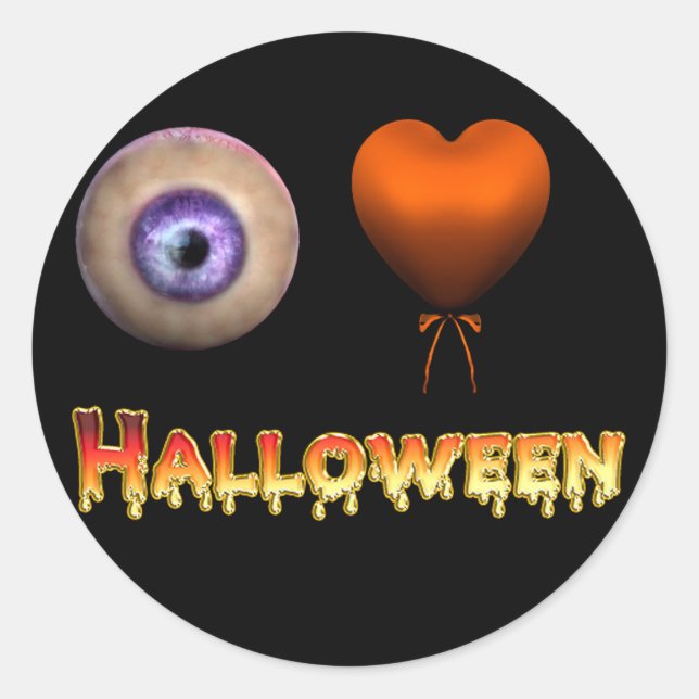 Rond KRW Déplaisant I Love Halloween Sticker (Devant)