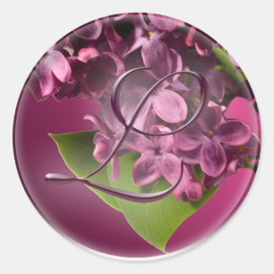 Rond L Sticker à enveloppe Lilac Monogramme