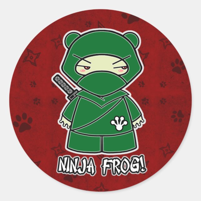 Rond La grenouille de Ninja ! En Sticker rouge (Devant)