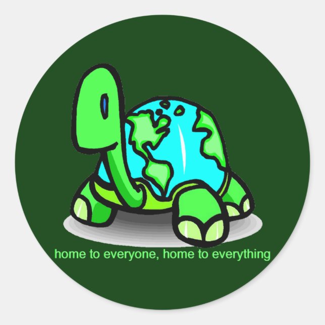Rond la terre est la maison de tous les tortues Sticker (Devant)