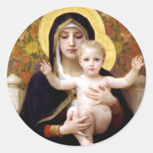 Rond La Vierge des Lilies - Sticker de Noël