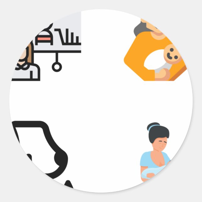 Rond Lactation Consultant Nurse Sticker Pack (Devant)