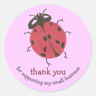 Rond Ladybug petite entreprise merci sticker