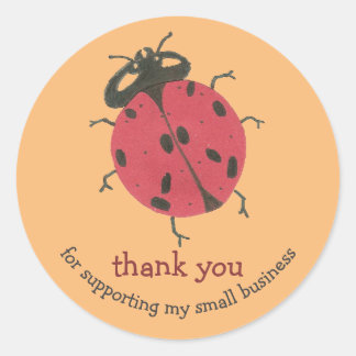 Rond Ladybug petite entreprise merci sticker