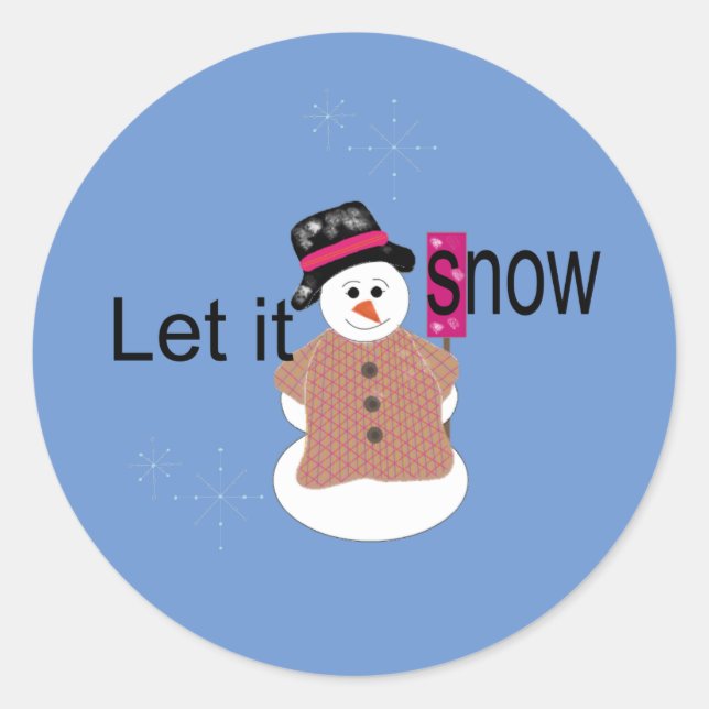 Rond Laissez-le Snowman Classic Round Sticker (Devant)