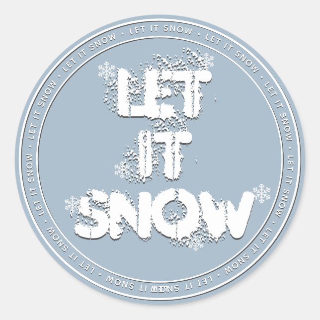 Rond Laissez-le Sticker neige Winker bleu (Devant)