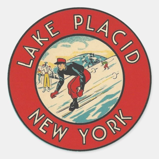Rond Lake Placid, New York - Sticker (Devant)