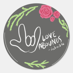 Rond L'amour abonde Sticker ASL Floral