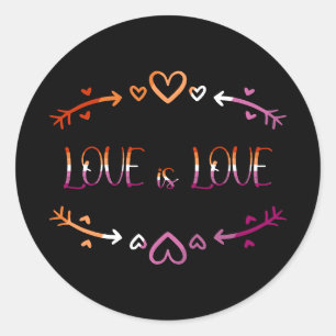 Rond L'amour est amour Lesbian Pride Mois Sticker