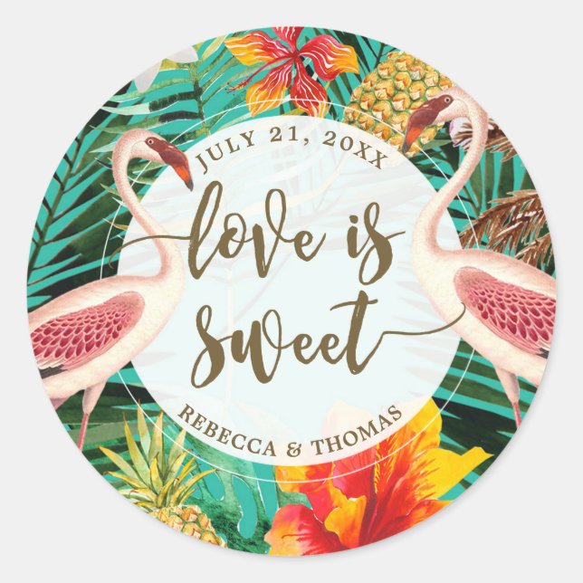 Rond l'amour est doux favoritisme sticker tropical flam (Devant)