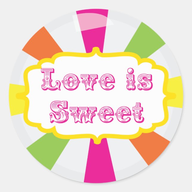 Rond L'amour est doux mignon bonbon Sticker Buffet (Devant)