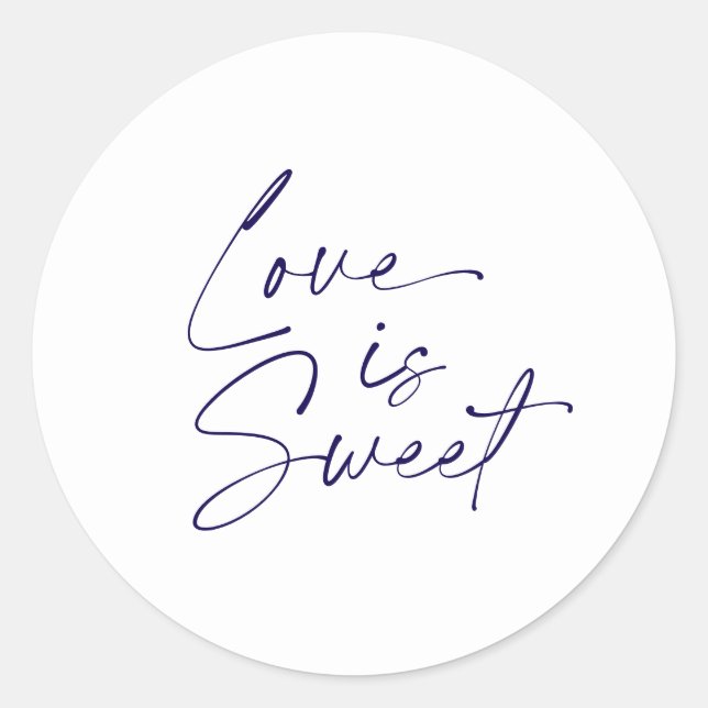 Rond L'amour est doux - Sticker Mariage blanc et bleu (Devant)